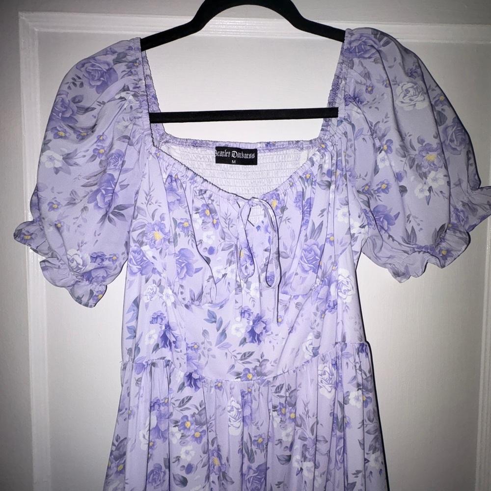 Lavender Floral Midi Dress